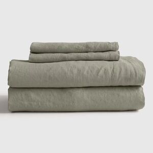 QUINCE European Linen Sheet Set Full Willowleaf 0252